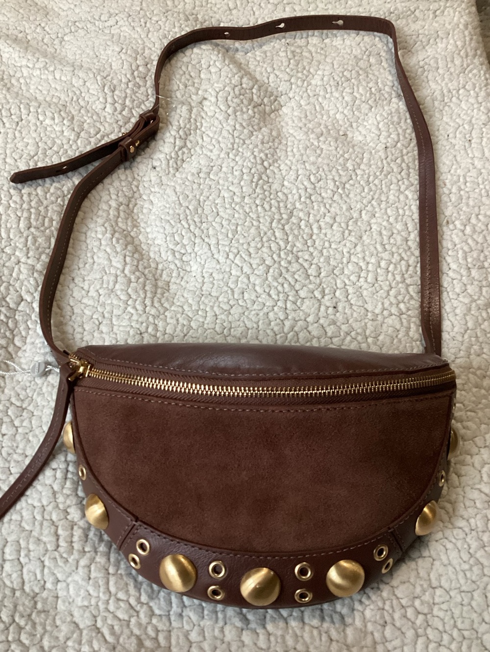 Arezzo Owen Leather Fanny Pack Shoulder Bag, Bitter Brown $199